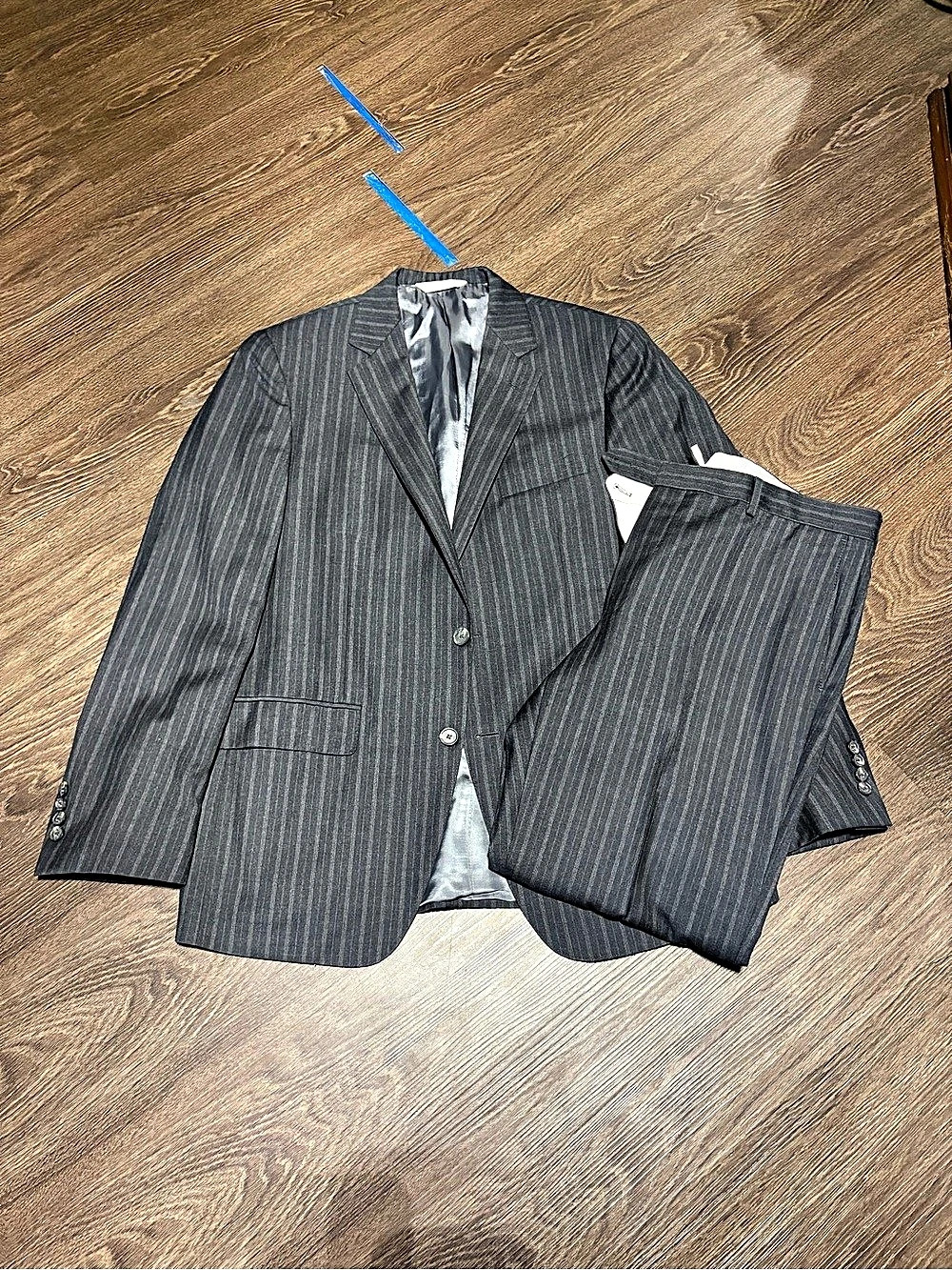 Samuelsohn Beckett Pinstripe Wool Suit Men's Gray Size 41-35